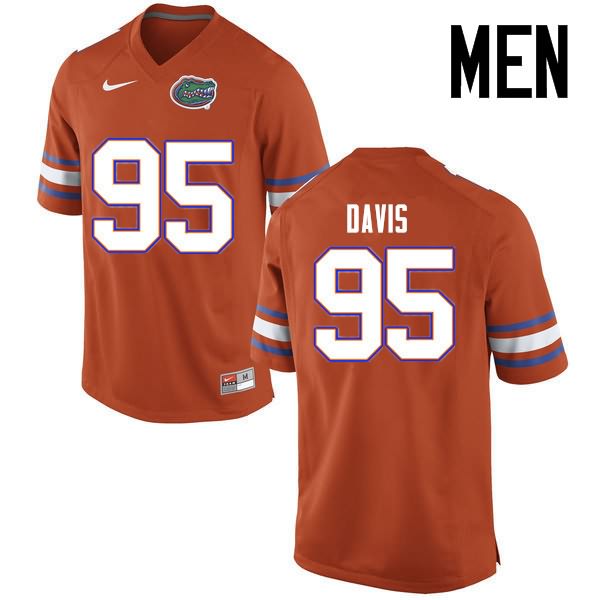 Men's NCAA Florida Gators Keivonnis Davis #95 Stitched Authentic Nike Orange College Football Jersey SVF0065MH